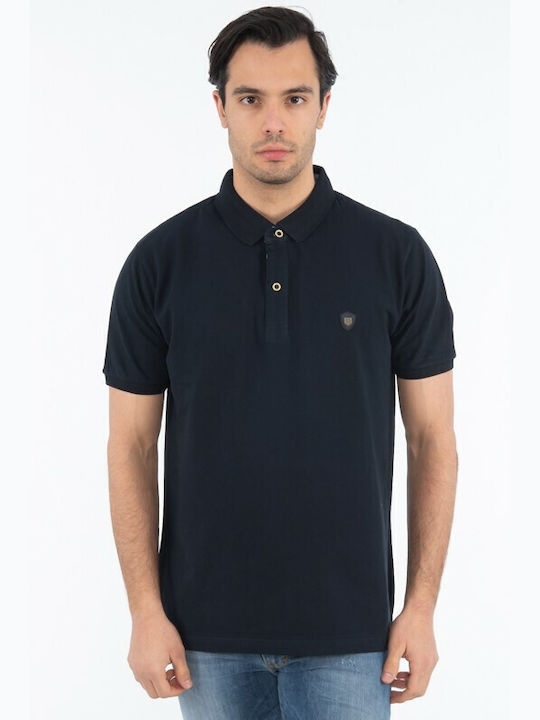 Everbest Men's Short Sleeve Blouse Polo Navy Blue