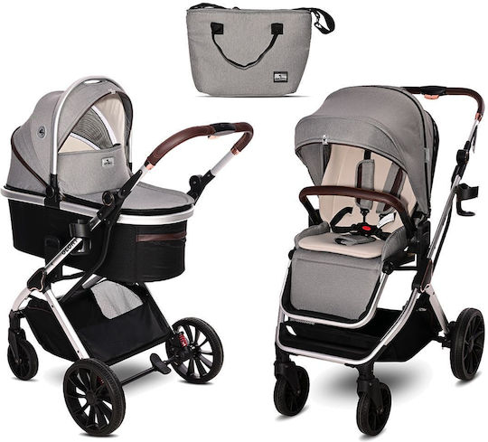 Lorelli Glory Adjustable 2 in 1 Baby Stroller Suitable for Newborn Opaline Grey 9kg