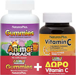 Nature's Plus Multivitamins Animal Parade Gummies 50 gummies & Animal Parade Vitamin C 90 tablets for Energy & Immune System Boost