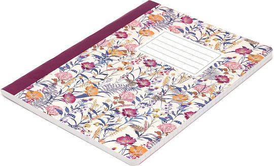Pukka Pad Τετράδιο Ριγέ 70 Φύλλων Bloom Cream Μπορντό