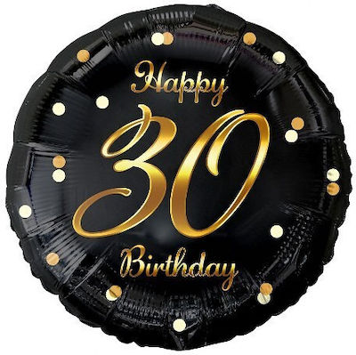 Balloon Birthday-Celebration Round Black 45cm