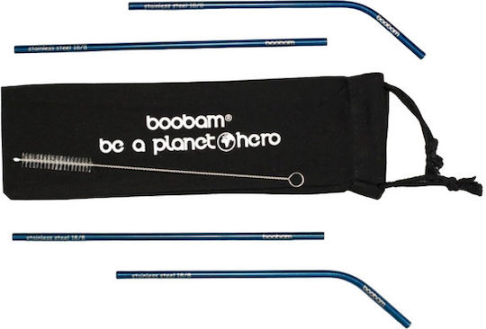 Boobam Straw Strohhalme mit Bürste 4Stück