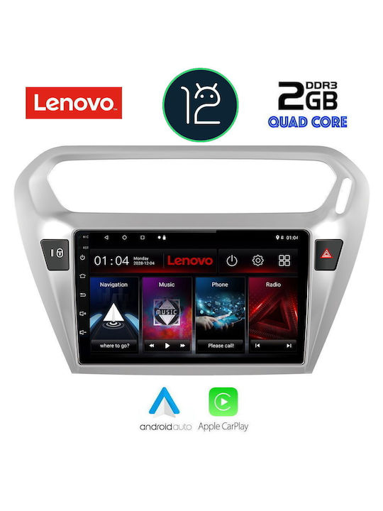 Lenovo Sistem Audio Auto pentru Peugeot 301 2013> (Bluetooth/USB/AUX/WiFi/GPS/Apple-Carplay) cu Ecran Tactil 9"