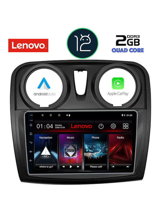 Lenovo Sistem Audio Auto pentru Renault Magazin online Logan Dacia Magazin online Logan / Magazin online Sandero 2012-2019 (Bluetooth/USB/AUX/WiFi/GPS/Apple-Carplay) cu Ecran Tactil 9"