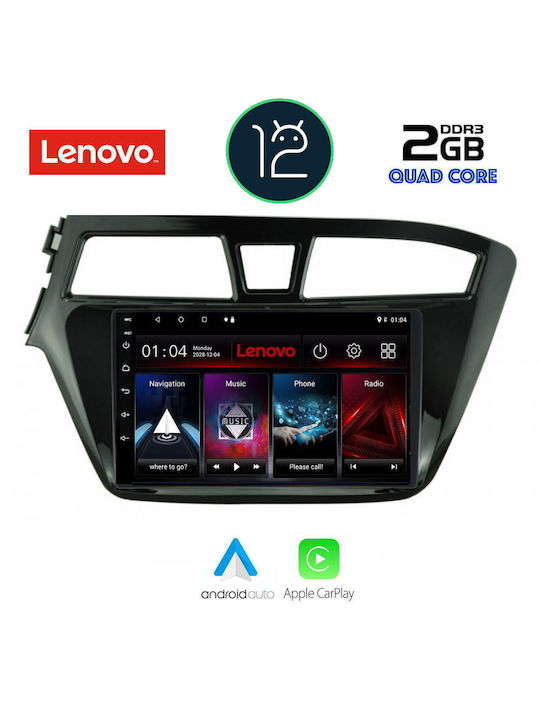 Lenovo Sistem Audio Auto pentru Hyundai i20 (Bluetooth/USB/AUX/WiFi/GPS/Apple-Carplay) cu Ecran Tactil 9"