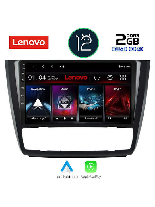 Lenovo Car Audio System for BMW Series 1 / E81 / E82 / E87 2004-2013 with Clima (Bluetooth/USB/AUX/WiFi/GPS/Apple-Carplay) with Touch Screen 9"