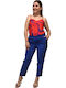 Women's Fabric Trousers Straight Line Blue
