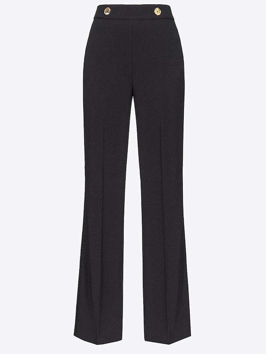 Pinko Damen Hoch tailliert Stoff Hose Schlag Schwarz