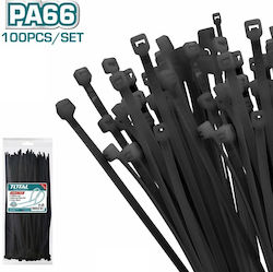 Total Δεματικά Καλωδίων Πλαστικά 150mmx2.5mm σε Μαύρο χρώμα (100τμχ) (THTCTB15025)