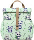 The Lunch Bags Panda Σχολικό Ισοθερμικό Τσαντάκι Φαγητού Χειρός 5lt Πράσινο Ποδόσφαιρο 21x16x24cm