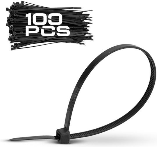 Bormann Δεματικά Καλωδίων Πλαστικά 200mmx2.5mm σε Μαύρο χρώμα (100τμχ) (050315)