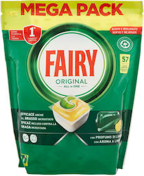 Fairy Original All in One 57 Dishwasher Pods Lemon