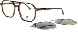 Eyecroxx Plastic Rame Ochelari cu Clip On Maro Broască țestoasă EC650AD C3