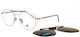 Eyecroxx Eyeglass Frame with Clip On Gold EC654MD C1