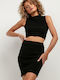 Tessita High Waist Mini Skirt in Black color