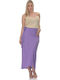High-waisted Midi Skirt Envelope Purple