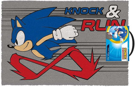 Pyramid International Entrance Mat Sonic The Hedgehog Doormat Knock And Run Gray 40x60cm