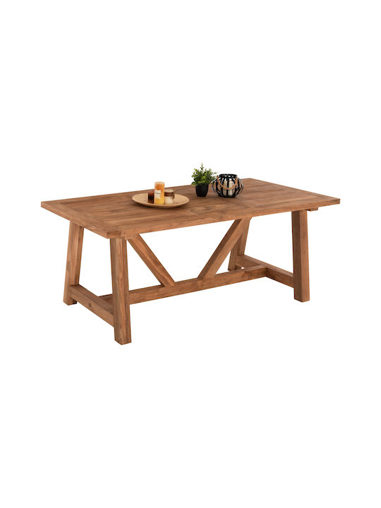 Table Dining Room from Solid Wood Natural 200x90x75cm