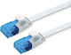 Powertech Flat U/UTP Cat.6a (Gigabit) Καλώδιο Δικτύου Ethernet 1m Λευκό