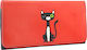 Pera Black Cat Lederne Tabaktasche in Orange mit magnetischem Verschluss 16x7.5cm