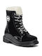 Kids Boots from Patent Leather with Laces Black