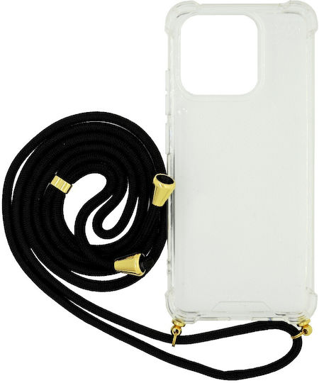 Ancus Back Cover Σιλικόνης με Λουράκι Μαύρο (Redmi 12C)