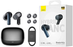 Baseus Bowie M2s In-ear Bluetooth Handsfree Ακουστικά με Θήκη Φόρτισης Μαύρα