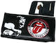 Monte Rolling Stones Lederne Tabaktasche in Schwarz mit Verschluss 16x8.5cm