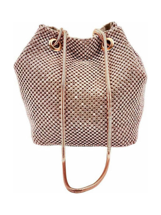 Women's Pouch Shoulder Pink Gold