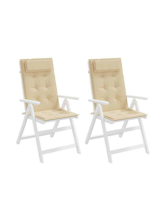 vidaXL Garden Chair Cushions with Backrest Beig...