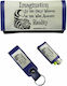 Dino Rossi Tobacco Pouch Chesire Cat With Magnetic Clasp 16x9cm Blue