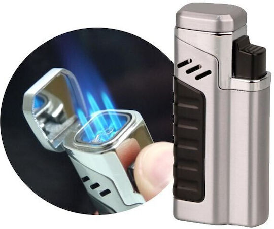 Sky Lighter Flame Windproof with Jet Flame in Silver color