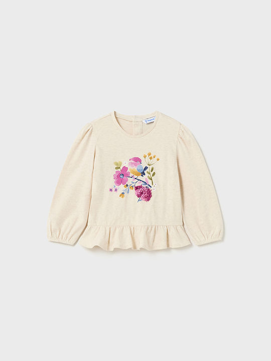 Mayoral Kids Blouse Long Sleeve Beige