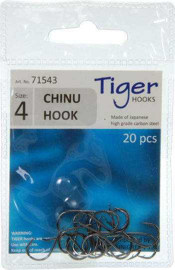 Unigreen Chinu Hook Black Nickeled Риболовно кукло комплект 20бр No6