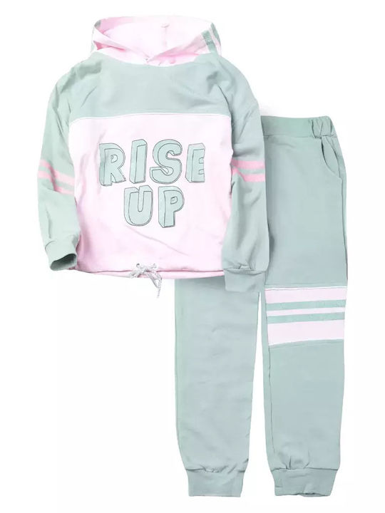 Εβίτα Kids Sweatpants Set Green 2pcs