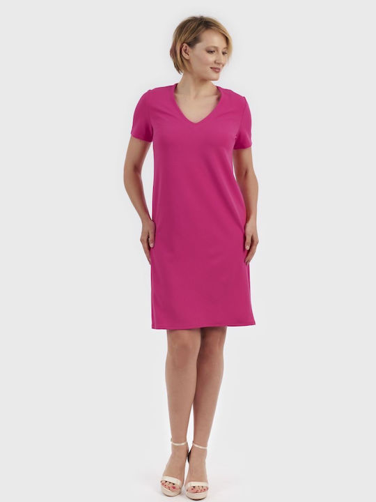 BelleFille Лятно All Day Short Sleeve Mini Dress Fuchsia