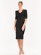BelleFille Midi Dress 3/4 Sleeve Black
