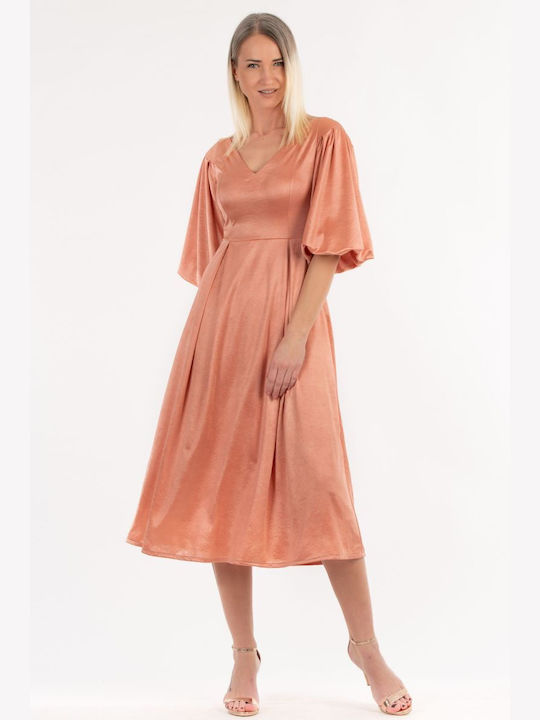 BelleFille Midi Dress for Wedding / Baptism Pink