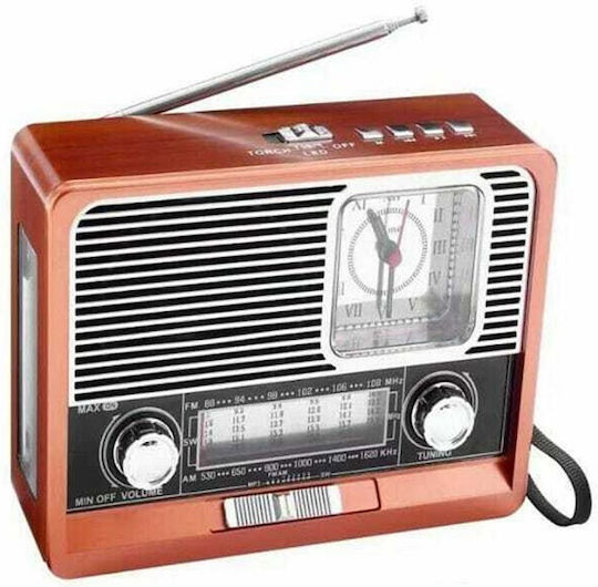 830128_ΕK105 Retro Portable Radio Rechargeable with Bluetooth and USB