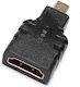 Конвертор micro HDMI мъжки към HDMI женски Черен 1бр 2990