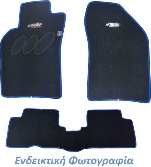 Simoni Racing Satz Vorder- und Hintermatten 4Stück aus Teppichboden für Volkswagen Polo 2001+ Blau