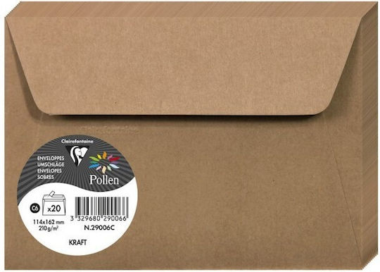 Clairefontaine Set of Envelopes Kraft Correspondence 20pcs in Beige Color