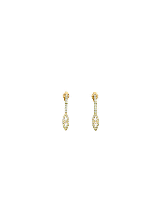 Dimiourgiko Vildiridis Earrings Pendants made of Gold 14K with Stones