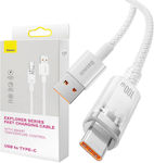 Baseus USB 2.0 Cable USB-C male - USB-A male 100W Λευκό 1m (CATS010402)