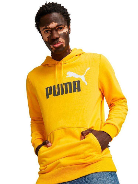 Puma Ανδρικό Φούτερ με Κουκούλα Κίτρινο