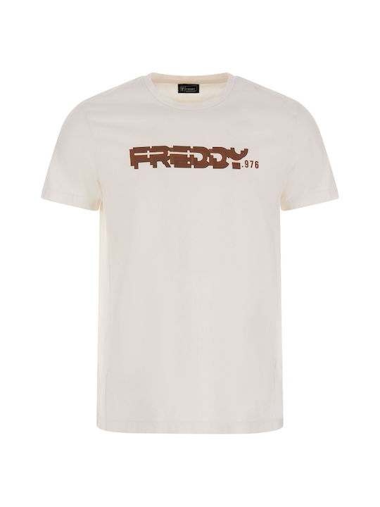 Freddy Ανδρικό Αθλητικό T-shirt Κοντομάνικο Λευκό
