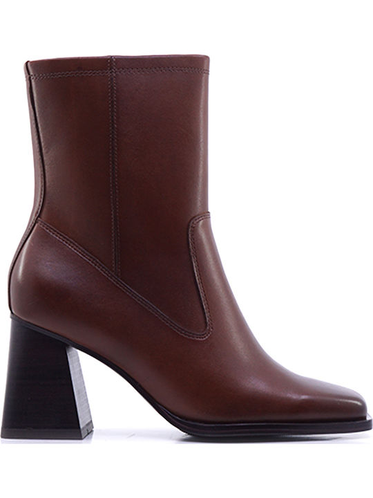 Leder Stiefeletten Damen Tabac Braun