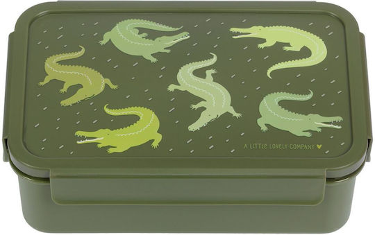 A Little Lovely Company Crocodiles Plastic Kids' Food Container Green