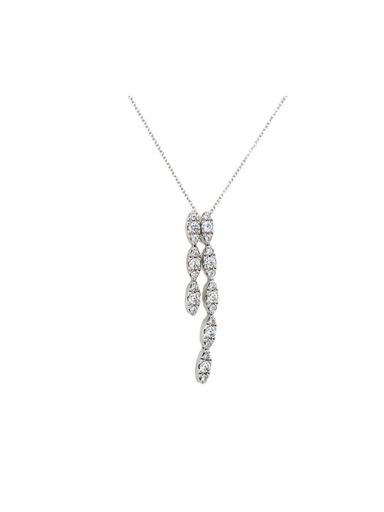 Xryseio Necklace from White Gold 14K with Zircon