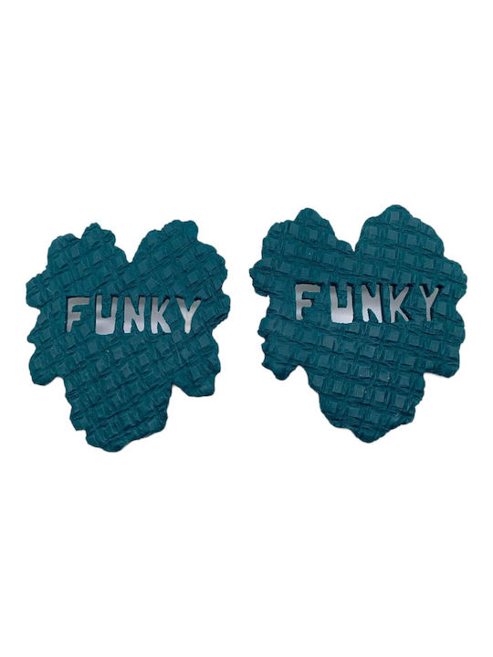 Funky Geranium Σκουλαρίκια Καρφωτά από Πηλό Πράσινα